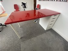 Ikea desk red for sale  FAREHAM