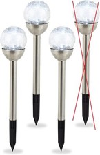 Relaxdays Lampa ogrodowa Szklana kula Zestaw 3 szt., Wodoodporne lampy solarne LED na sprzedaż  PL