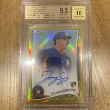 2014 TOPPS REFRATOR DE OURO CROMADO NOVATO AUTOMÁTICO GEORGE SPRINGER #50/50 BGS 9.5/10, usado comprar usado  Enviando para Brazil