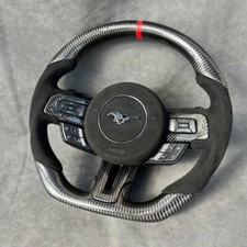 Volante de fibra de carbono/alcantara real 1 de 1 para FORD MUSTANG, feito à mão, usado comprar usado  Enviando para Brazil