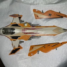 Star War Plo Koon's Jedi Star Fighter nave espacial laranja Hasbro 2001 com mísseis comprar usado  Enviando para Brazil