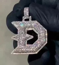 Usado, Pingente de carta personalizado moissanita real corte redondo 2,50 ct folheado a ouro branco 14K comprar usado  Enviando para Brazil