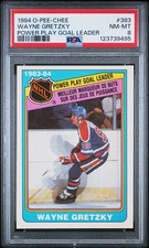 1984 O-Pee-Chee #383 Wayne Gretzky Power Play Goal Leader PSA 8 QUASE PERFEITO-Estado perfeito comprar usado 1984 O-Pee-Chee #383 Wayne Gretzky Power Play Goal Leader PSA 8 QUASE PERFEITO-Estado perfeito comprar usado  Enviando para Brazil