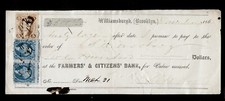 .1860 bank check for sale  Van Nuys