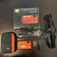 Câmera Digital Nikon COOLPIX AW 100 Impermeável Com GPS 16MP (Laranja) Funcionando! comprar usado  Enviando para Brazil
