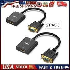Adaptador HDMI para VGA 2pçs Benfei banhado a ouro compatível conector de áudio de 3,5 mm comprar usado  Enviando para Brazil