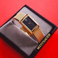 Usado, Relógio Wittnauer Tank diamante mostrador preto pulseira caixa dourada vintage raro comprar usado  Enviando para Brazil