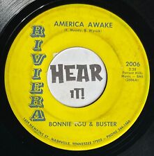 Obscure TN Patriotic Honky Tonk 45 BONNIE LOU & BUSTER America Awake RIVIERA mp3, usado comprar usado  Enviando para Brazil