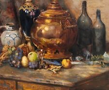 Bernard De Pooter Quadro Natura Morta Frutti Impressionismo Bottiglia Belgio comprar usado  Enviando para Brazil