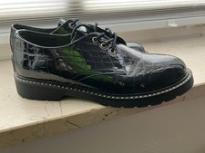 Schnürschuh schwarz krokoprin gebraucht kaufen  Augsburg