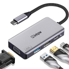 Adaptador multiporta USB-C para VGA e HDMI 4K para MacBook iPad Switch - (reembalado) comprar usado  Enviando para Brazil