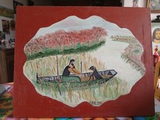 Quadro naif cacciatore usato  Chignolo Po