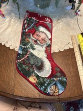 Vtg needlepoint santa for sale  Jefferson City