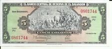EL SALVADOR 5 COLONES 1988 P 134. ESTADO UNC. 2RW 26SET, usado comprar usado  Enviando para Brazil