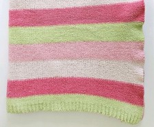Cobertor de bebê Carters listras verdes rosa malha chenille Lovey tecido aberto segurança comprar usado  Enviando para Brazil