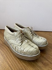 Usado, Sapatos Deadstock Vintage Crocodilo - Botas Carreta - Marfim - Tamanho 9.5 Masculino EUA comprar usado  Enviando para Brazil