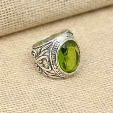 Usado, Anel de presente masculino designer prata esterlina 925 pedra preciosa peridoto todos os tamanhos D79 comprar usado  Enviando para Brazil