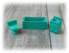 Móveis de banheiro aquáticos vintage da década de 1970 para casa de bonecas 1:16 banheira pia vaso sanitário comprar usado  Enviando para Brazil