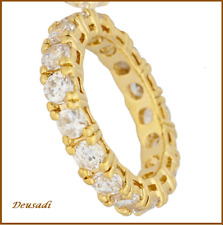 Anel de compromisso, casamento, aniversário, folheado a ouro amarelo e zircônia, usado comprar usado  Enviando para Brazil