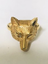 Enorme anel de ouro 15 quilates cabeça de raposa e olhos de diamante tamanho O, eduardiano c1900 comprar usado  Enviando para Brazil