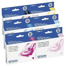 Conjunto 6 tintas Epson 48 genuínas para R200 R220 R300 R320 R340 RX500 RX600 sem bolsa comprar usado  Enviando para Brazil