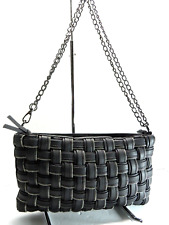 Bolsa de mão OLIVIA & JOY preta trançada vinil removível tiracolo corrente comprar usado  Enviando para Brazil