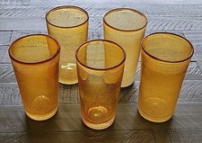 Usado, 5 copos bolha âmbar vintage 6+" de altura 16 oz bola alta soprada à mão comprar usado  Enviando para Brazil