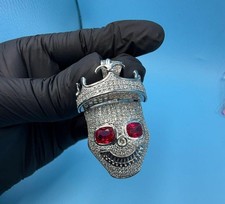 Pingente de caveira masculino de moissanita corte redondo 3 quilates folheado a ouro branco 14K Halloween comprar usado Pingente de caveira masculino de moissanita corte redondo 3 quilates folheado a ouro branco 14K Halloween comprar usado  Enviando para Brazil