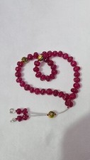 Pedra preciosa corindo rubi vermelho 8 mm contas de abóbora esculpidas oração Japa Guru Mala comprar usado  Enviando para Brazil