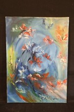 Valentina Pellerano Quadro olio su tela fiori astratto anni 80 Genova 50 x 70 comprar usado  Enviando para Brazil