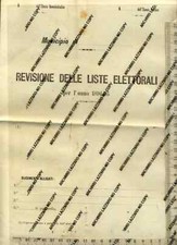 VC 040221 MODULO IN BIANCO REVISIONE LISTE ELETTORALI  1894 comprar usado  Enviando para Brazil