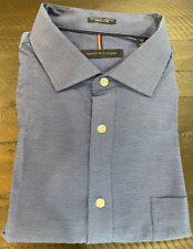 Camisa elástica masculina ajuste regular Tommy Hilfiger (azul escuro, 16-16.5 36/37) nova sem etiquetas comprar usado  Enviando para Brazil