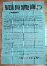 Affiche action française d'occasion  Paris XVIII