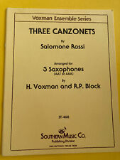 Three Canzonettes, S. Rossi, arr. H. Voxman, Saxophone Trio, usado comprar usado  Enviando para Brazil