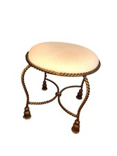 Banqueta de corda de torção dourada bronze com pés de borla  comprar usado  Enviando para Brazil