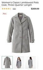 Usado, Casaco polo LL Bean clássico lã de cordeiro Peacoat 3/4 1x cinza Bellandi Itália bolsos comprar usado  Enviando para Brazil
