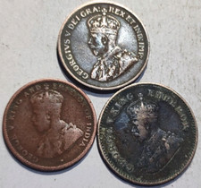 Usado, GEORGE V RARO 3 MOEDAS CEILÃO MEIO CENTAVO, ÍNDIA BRITÂNICA 1/2 PEÇA, CANADÁ UM CENTAVO comprar usado  Enviando para Brazil