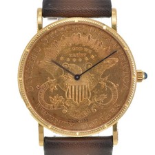 CORUM $20 Double Eagle Coin Watch K18YG couro corda manual masculino A#141534 comprar usado CORUM $20 Double Eagle Coin Watch K18YG couro corda manual masculino A#141534 comprar usado  Enviando para Brazil