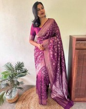 Designer Indiano Pakistano Intrecciato, Impreziosito Kanjivaram Seta Misto , comprar usado  Enviando para Brazil