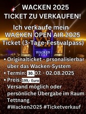Wacken 2025 woa gebraucht kaufen  Tettnang