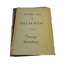 Vintage Notes On A Cellar-Book George Saintsbury 1951 Hardcover Wine England Mac comprar usado  Enviando para Brazil