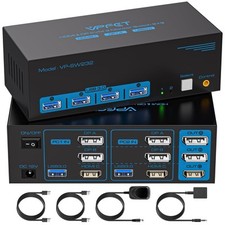Usado, Switch KVM 8K@60Hz 3 Monitor 2 PC 4 Portas USB 3.0 4K@120Hz DisplayPort HDMI comprar usado  Enviando para Brazil
