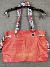 Bolsa tote True Religion vermelha multi floral alça de cachecol lona fragrância boho comprar usado  Enviando para Brazil