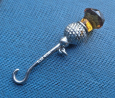 Botón Gancho de Costura Plata Ley Y Citrina Eduardiano Hm 1909 Crisford & Norris, usado comprar usado  Enviando para Brazil