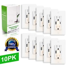 Tomada de luz noturna LED com 24W USB C+A carregamento rápido, 4.8A, liga/desliga manual comprar usado  Enviando para Brazil