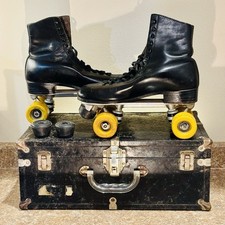 Patins vintage Sure Grip Super X-7 preto com estojo (aprox. Tamanho 11M/13W) comprar usado Patins vintage Sure Grip Super X-7 preto com estojo (aprox. Tamanho 11M/13W) comprar usado  Enviando para Brazil