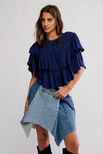 Blusa Free People Rose Party top swingy floral bordada com babado XS 281582 comprar usado  Enviando para Brazil