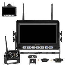 Usado, Câmera de backup sem fio trailer com monitor de 7 polegadas tela dividida, gravação traseira V comprar usado  Enviando para Brazil
