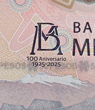 Billete de 50 dólares de polímero nuevo de México con número 100. aniv. texto, ver imágenes, nota nítida como nueva segunda mano  México