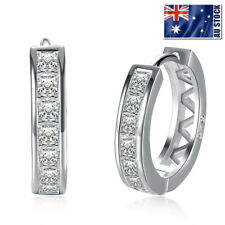 Usado, Brincos de argola Huggie de cristal transparente preenchidos com prata esterlina 925 por atacado elegantes comprar usado  Enviando para Brazil